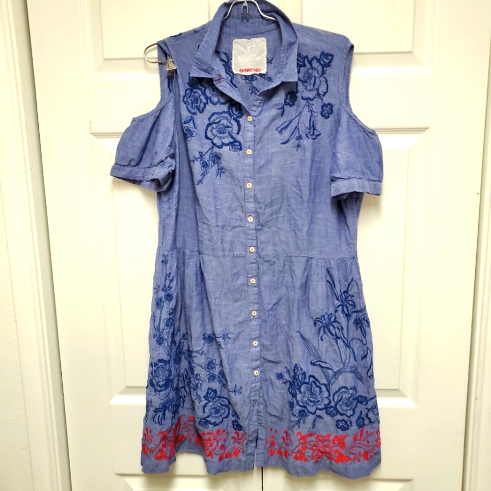 Johnny Was embroidered Dress Sz L